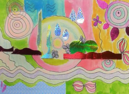 Online Les De Tekenschool collagetechniek binnen- buitenwereld 'a la Hundertwasser' - Afbeelding 4
