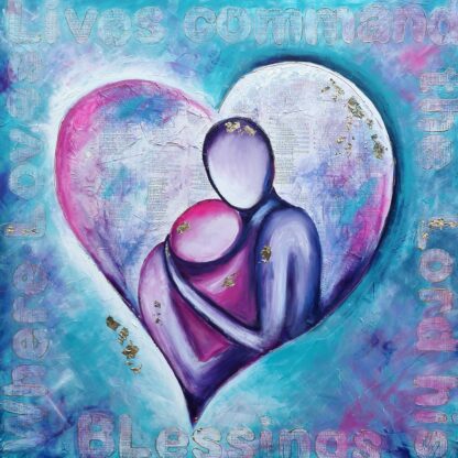 Schilderij 1x1 meter liefde