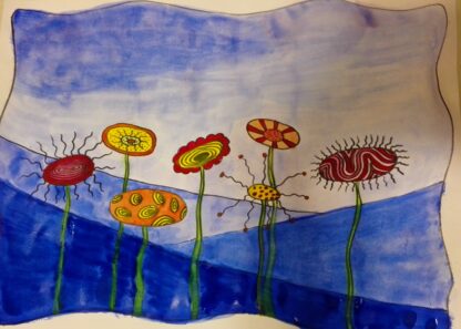 Online Les De Tekenschool Bloemen 'a la Hundertwasser' - Afbeelding 2