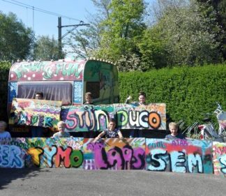 kinderfeestje graffiti spuiten