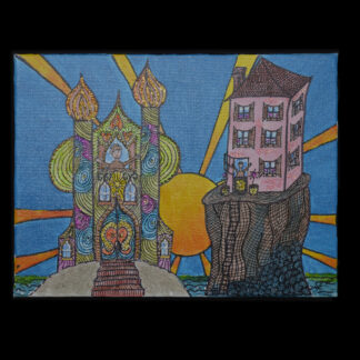 Schilderijen tweeluik 40x50cm een wijs man bouwde zijn huis op de rots