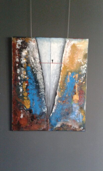 Tweeluik 80x90cm samen 'the show must go on'