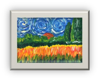 Online les De Tekenschool landschap 'a la van Gogh'