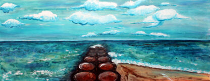 Schilderij 40x80cm zee