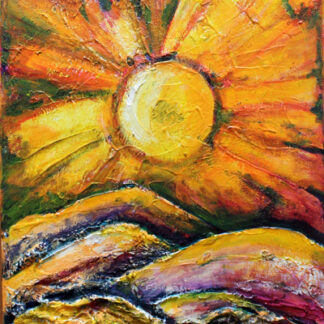 schilderij 30x40cm stralende zon
